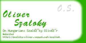 oliver szaloky business card